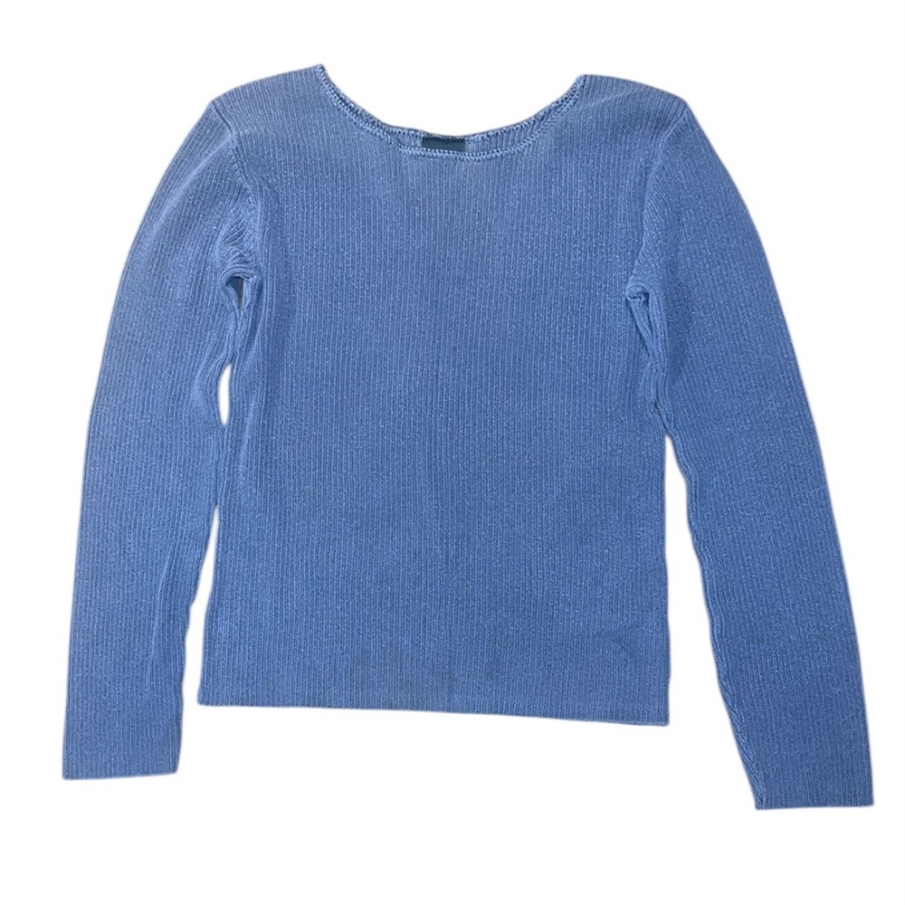ellemenno Vintage Classic Blue Crew Neck Sweater